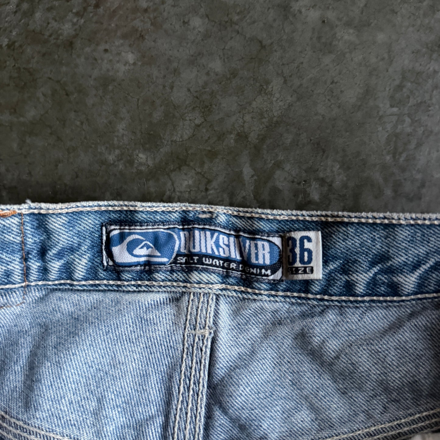 Quiksilver Saltwater Denim QSD Carpenter Light Wash Baggy Jeans 90's - 36