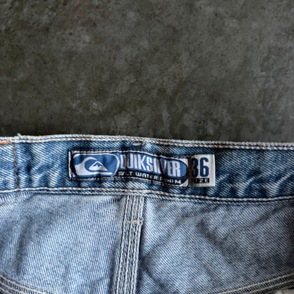 Quiksilver Saltwater Denim QSD Carpenter Light Wash Baggy Jeans 90's - 36