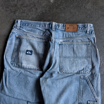 Quiksilver Saltwater Denim QSD Carpenter Light Wash Baggy Jeans 90's - 36