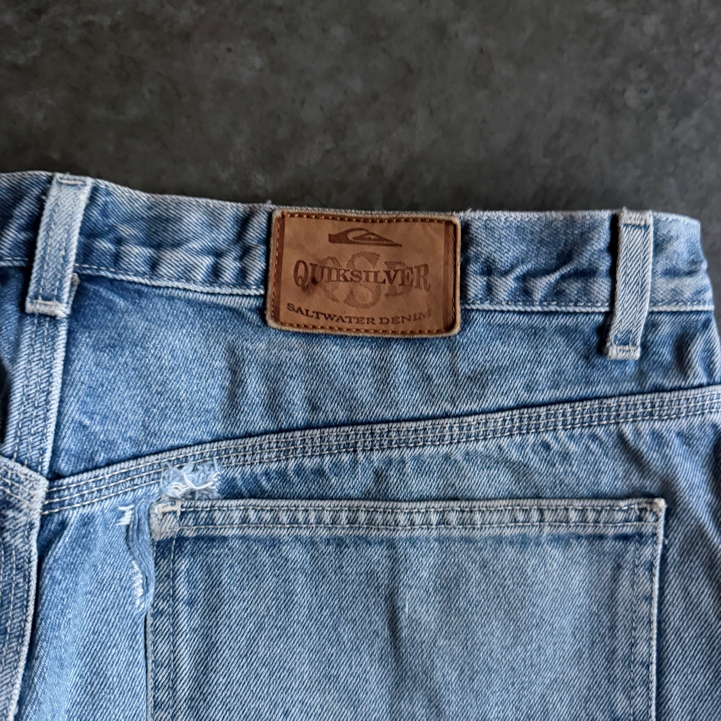 Quiksilver Saltwater Denim QSD Carpenter Light Wash Baggy Jeans 90's - 36