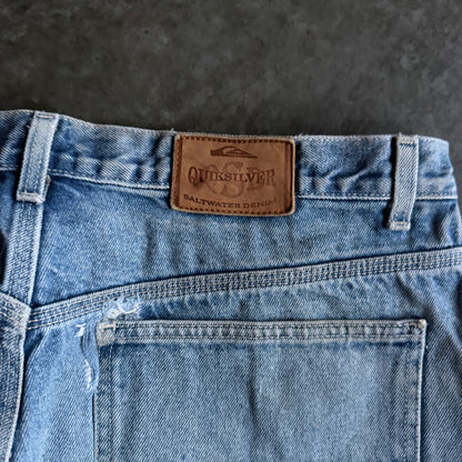 Quiksilver Saltwater Denim QSD Carpenter Light Wash Baggy Jeans 90's - 36