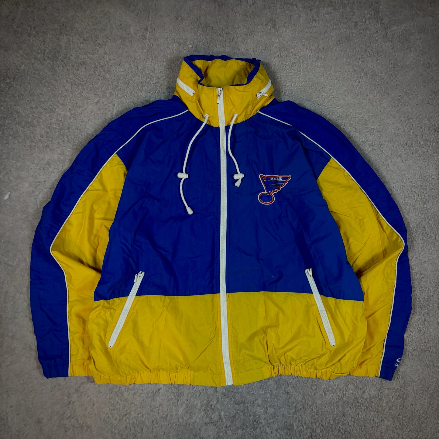 St. Louis Blues Windbreaker Jacket Logo Athletic 90's - XL