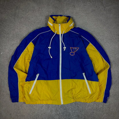 St. Louis Blues Windbreaker Jacket Logo Athletic 90's - XL