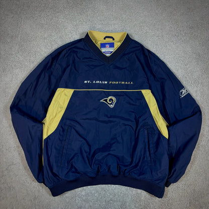 St. Louis Rams Reebok On Field Windbreaker Pullover Jacket 00's - L