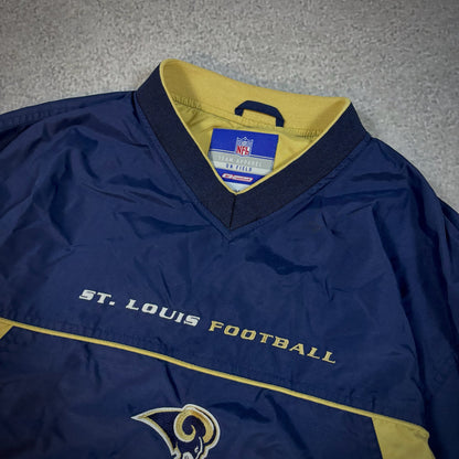 St. Louis Rams Reebok On Field Windbreaker Pullover Jacket 00's - L