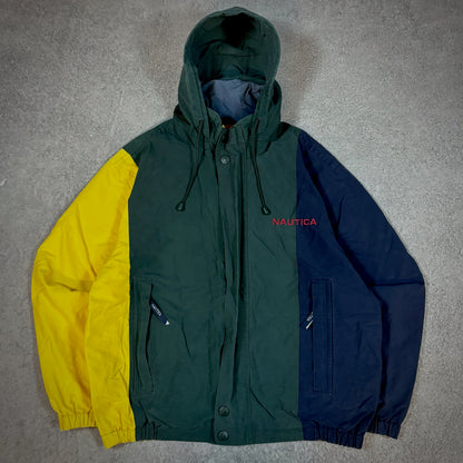 Nautica Colorblock Reversible Hooded Jacket 90's - XL