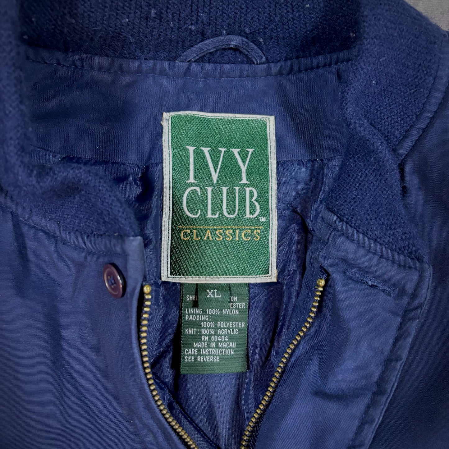 Ivy Club Classics Bomber Outerwear Jacket 90's - XL