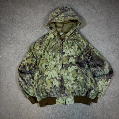 Vintage Camo Bomber Workwear Hooded Jacket 90's - XL