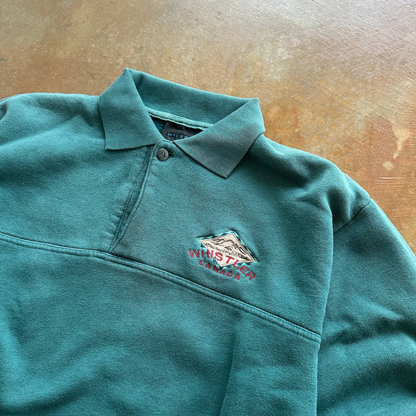Wilson Sport Whistler Canada Embroidered Teal Sweatshirt 90's - S hover