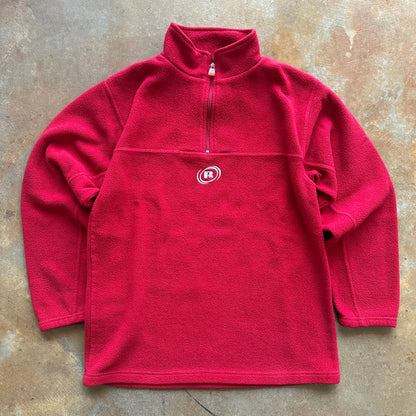 Russell Athletic Center Logo Embroidered Quarter Zip Fleece Sweatshirt 90's - S