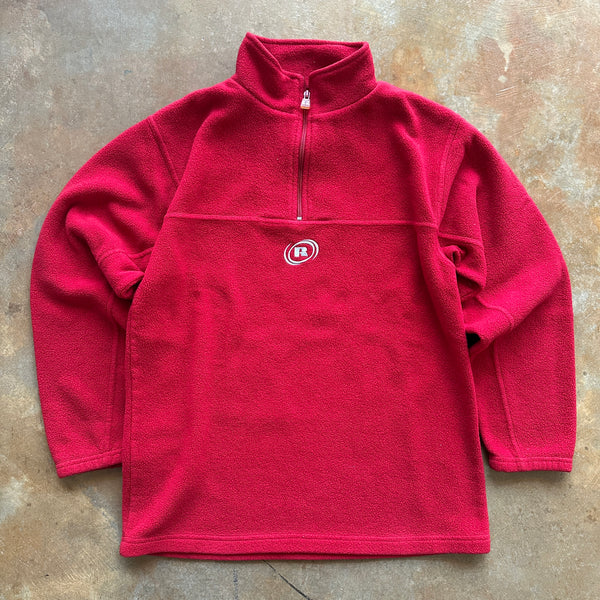 Russell Athletic Center Logo Embroidered Quarter Zip Fleece Sweatshirt 90's - S