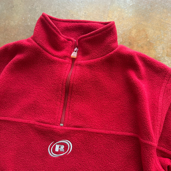 Russell Athletic Center Logo Embroidered Quarter Zip Fleece Sweatshirt 90's - S hover