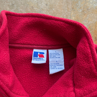 Russell Athletic Center Logo Embroidered Quarter Zip Fleece Sweatshirt 90's - S