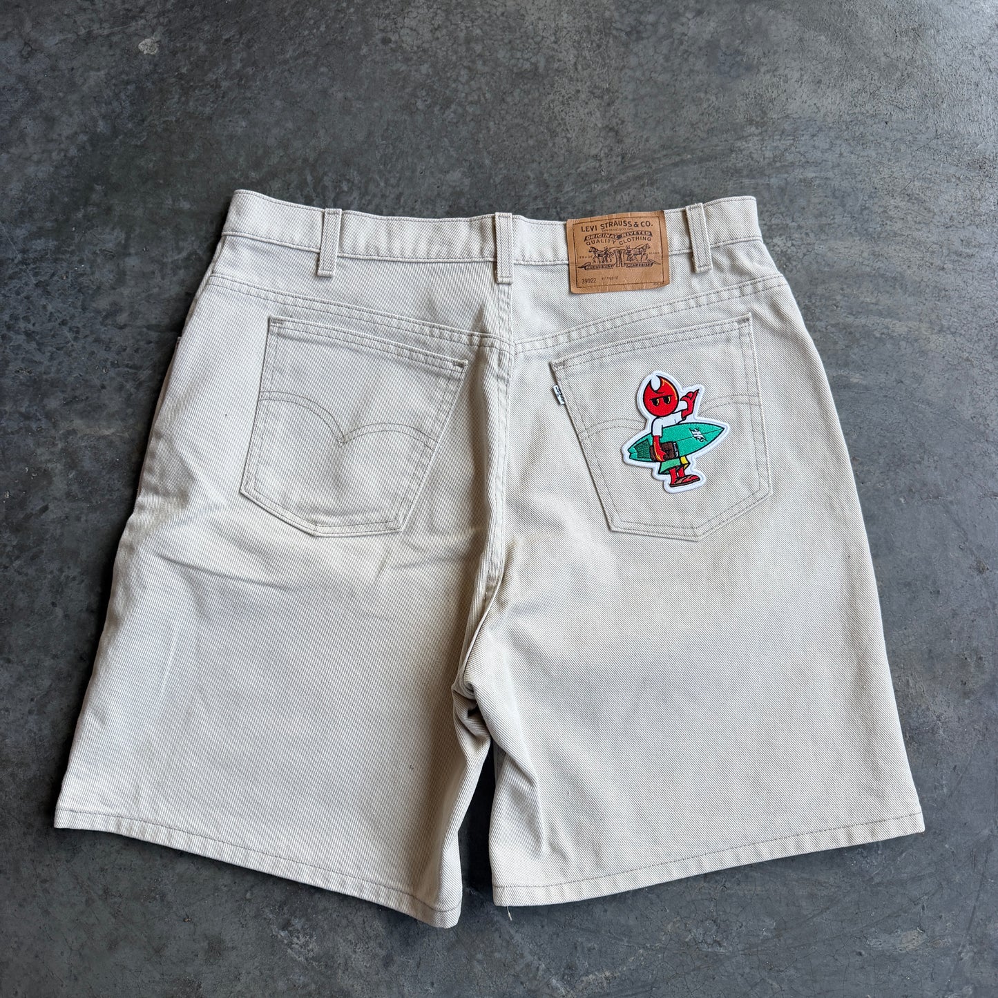 Vintage Levis Chino Shorts w/ Pyro Surf Patch - 34