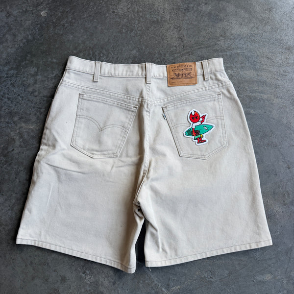 Vintage Levis Chino Shorts w/ Pyro Surf Patch - 34