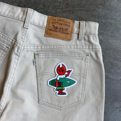 Vintage Levis Chino Shorts w/ Pyro Surf Patch - 34