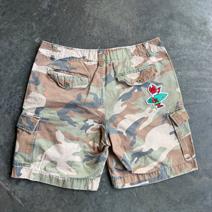 Camo Cargo Shorts w/ Pyro Surf Patch - 36