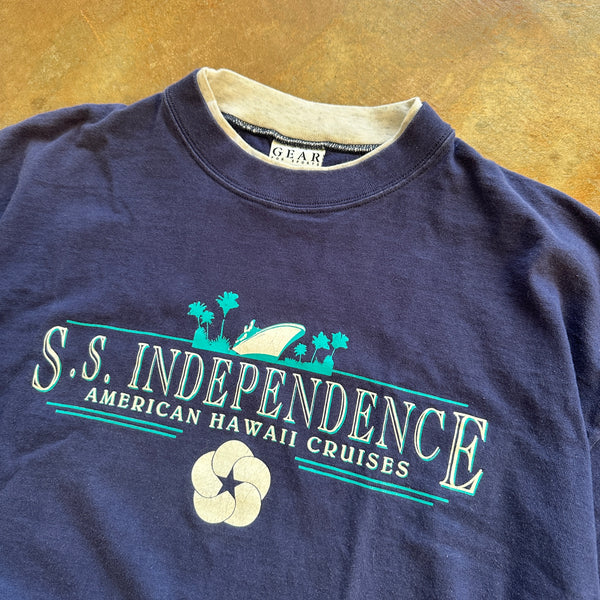 S.S. Independence American Hawaii Cruise Double Collar Single Stitch Oversized Shirt 90's - M hover