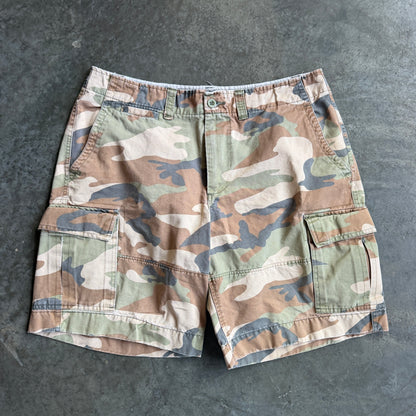 Camo Cargo Shorts w/ Pyro Surf Patch - 36