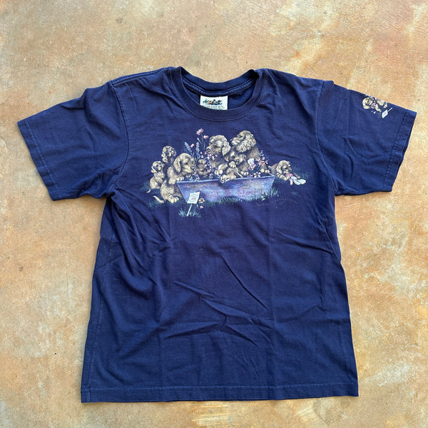 Northern Reflections Womens Puppies Dogs Graphic Fall Shirt 90's - Women's S