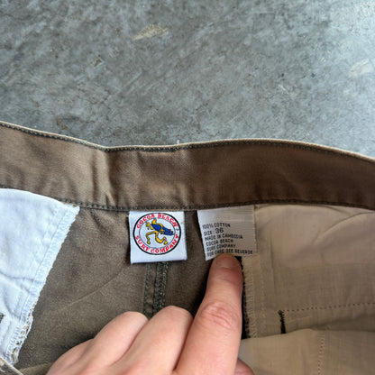 Brown Chino Shorts w/ Pyro Surf Patch - 34