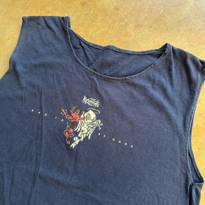 Mossimo Angel Devil Iconic Graphic Bad to Be Good Custom Tank Cutoff Shirt 90's - S