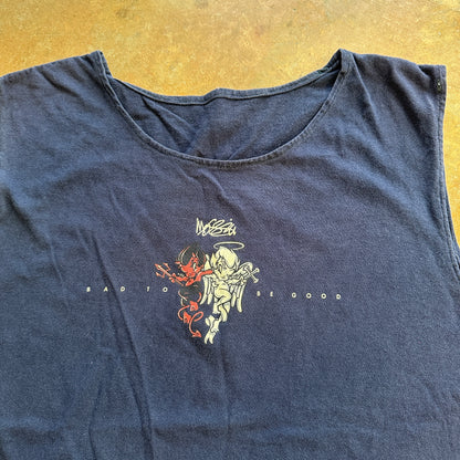 Mossimo Angel Devil Iconic Graphic Bad to Be Good Custom Tank Cutoff Shirt 90's - S