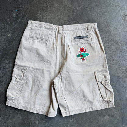 Beige Cargo Shorts w/ Pyro Surf Patch - 34