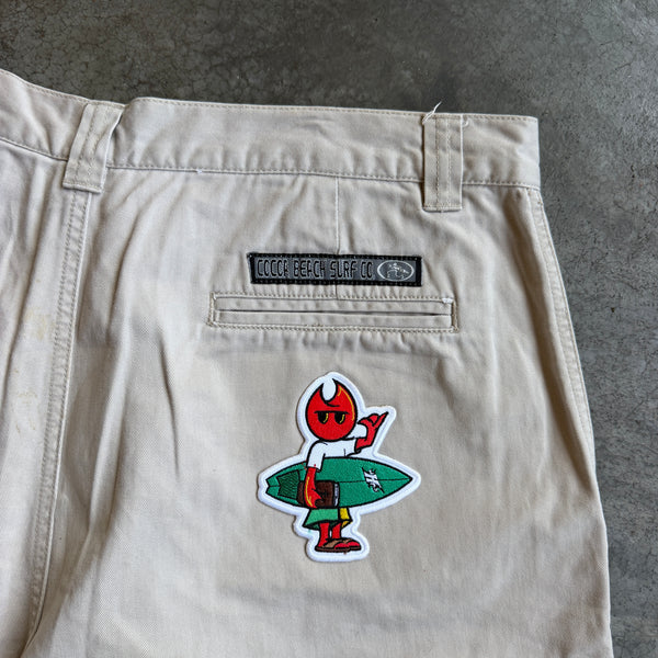 Beige Cargo Shorts w/ Pyro Surf Patch - 34 hover