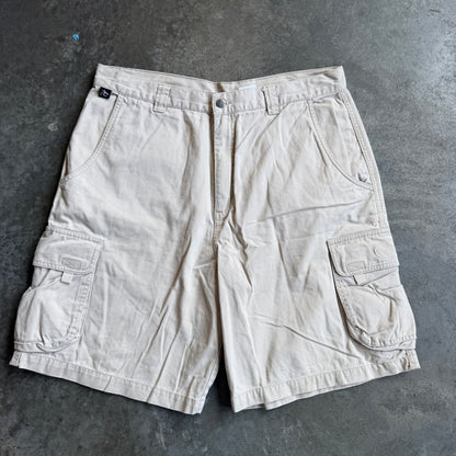 Beige Cargo Shorts w/ Pyro Surf Patch - 34