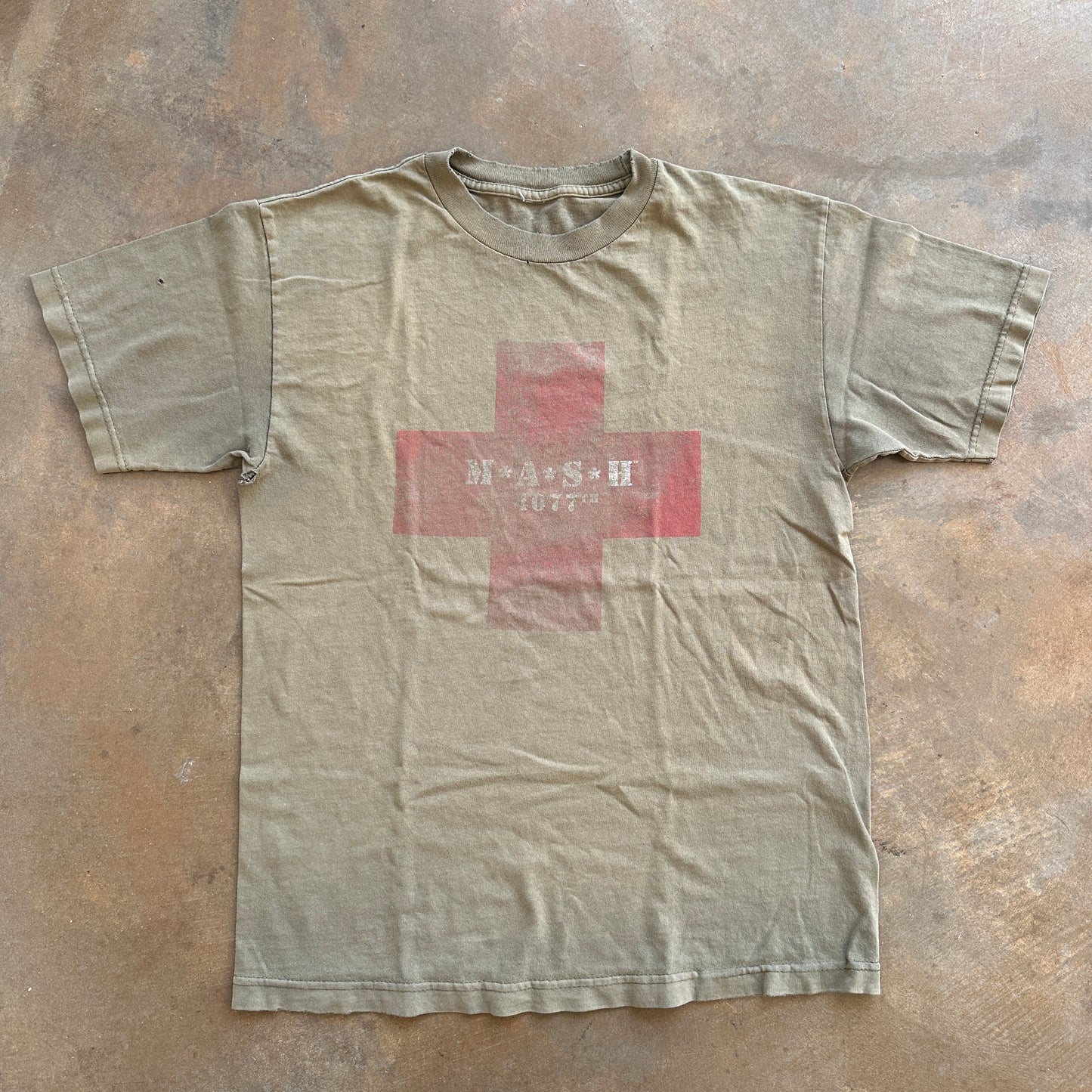 MASH 4077th Army Green Faded Shirt Retro Promo 00's - S