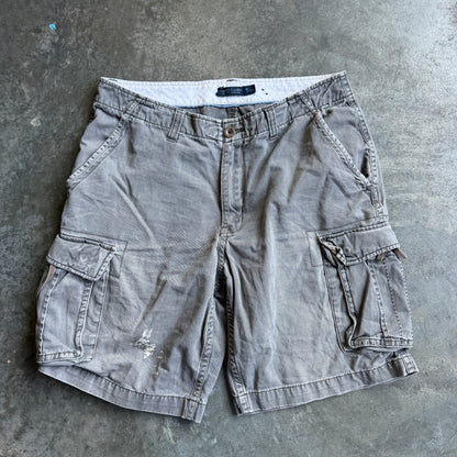 Gray Cargo Shorts w/ Pyro Surf Patch - 34
