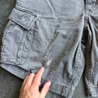 Gray Cargo Shorts w/ Pyro Surf Patch - 34