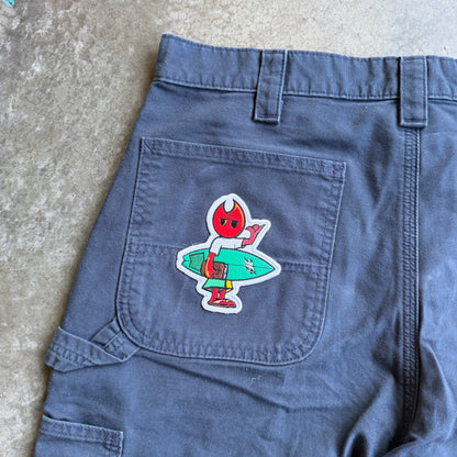 Carhartt Navy Carpenter Shorts w/ Pyro Surf Patch - 34