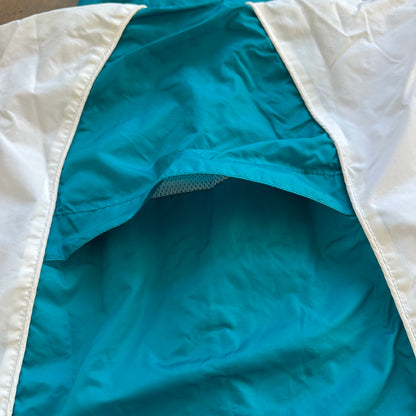 Starter Women's Teal White Interchange Stripe Windbreaker Jacket 90's - Womens M