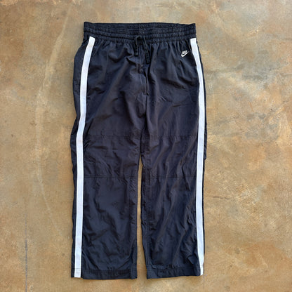 Nike Baggy Black Track Pants Tape Stripe Gray Tag 00's - 2XL