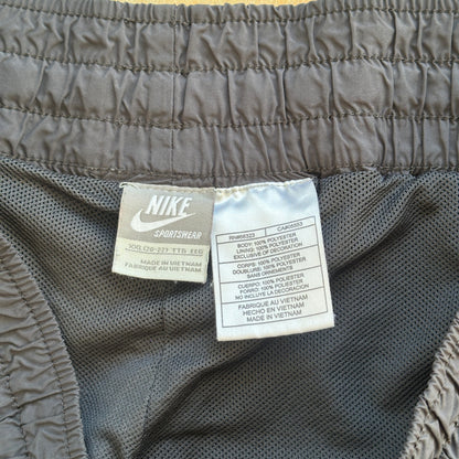 Nike Baggy Black Track Pants Tape Stripe Gray Tag 00's - 2XL