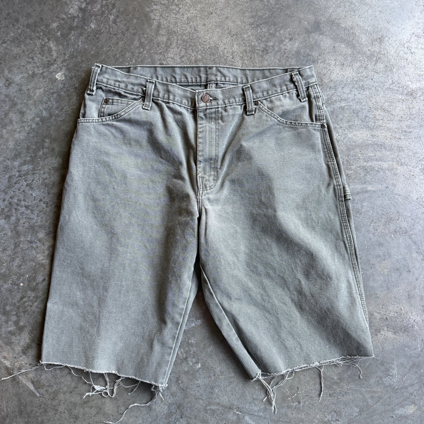 Dickies Green Carpenter Shorts w/ Pyro Surf Patch - 34