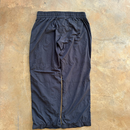 Nike Baggy Black Track Pants Tape Stripe Gray Tag 00's - 2XL