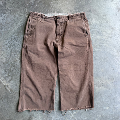 Brown Baggy 3/4 Shorts w/ Pyro Surf Patch - 35