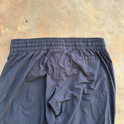 Nike Baggy Black Track Pants Tape Stripe Gray Tag 00's - 2XL