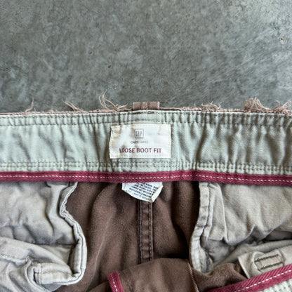 Brown Baggy 3/4 Shorts w/ Pyro Surf Patch - 35