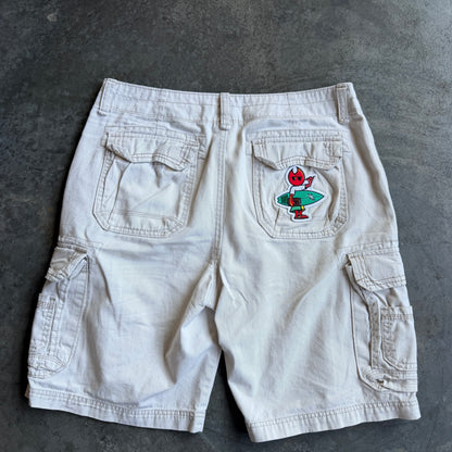 Beige Cargo Shorts w/ Pyro Surf Patch - 32