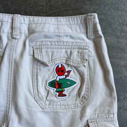 Beige Cargo Shorts w/ Pyro Surf Patch - 32