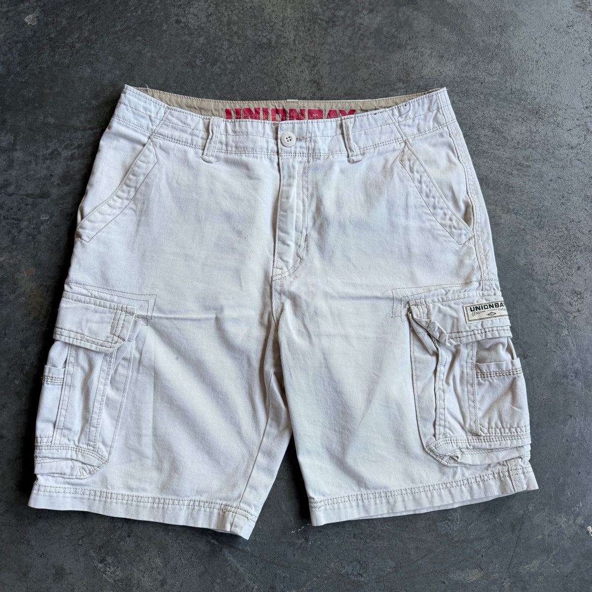 Beige Cargo Shorts w/ Pyro Surf Patch - 32