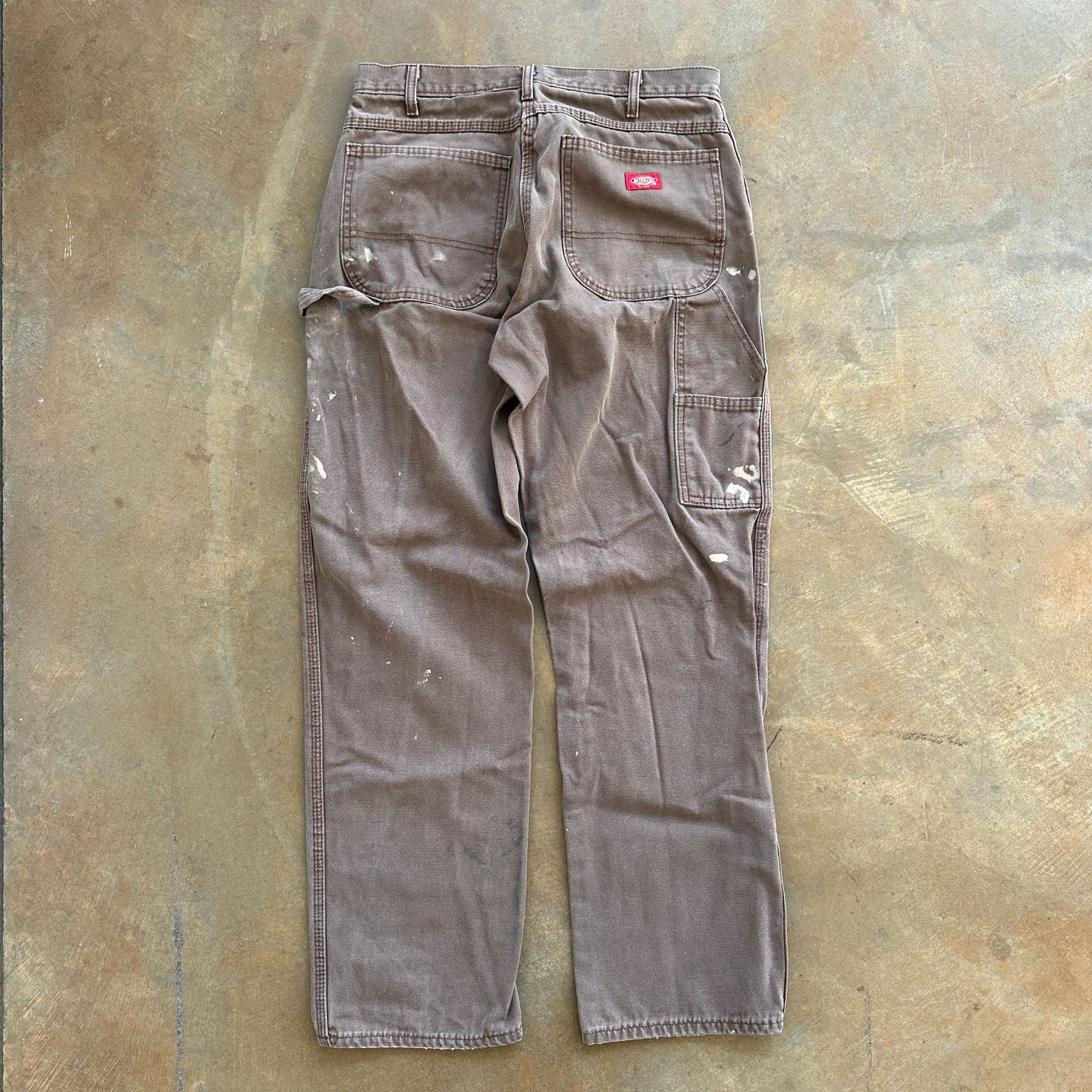 Dickies Brown Carpenter Pants Paint Splatter Work 00's - 32