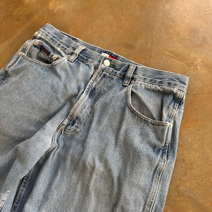 Tommy Hilfiger Baggy Skater Big Flag Carpenter Light Wash Jeans 00's - 32