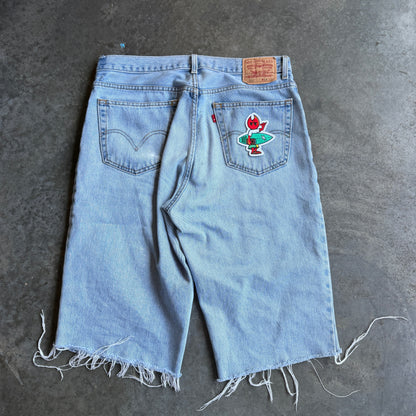 Levis 3/4 Denim Shorts w/ Pyro Surf Patch - 34