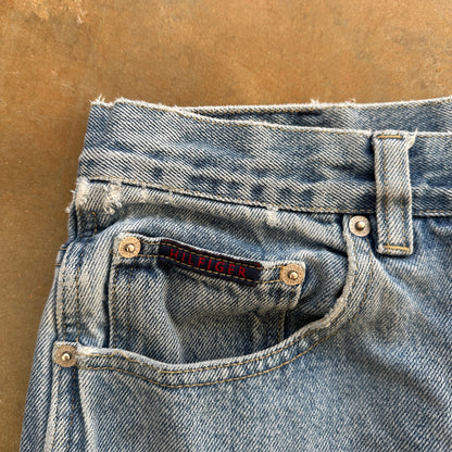 Tommy Hilfiger Baggy Skater Big Flag Carpenter Light Wash Jeans 00's - 32