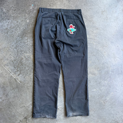 Black Chino Slacks w/ Pyro Surf Patch - 32